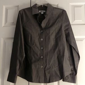 Coldwater Creek Women's Long Sleeved Dress Shirt - V Neck Button Front